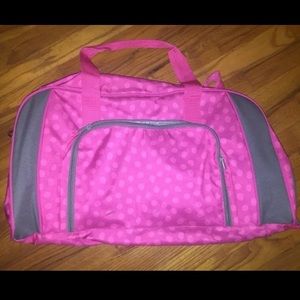 Thirty One Pink Polka Dot Duffle Bag